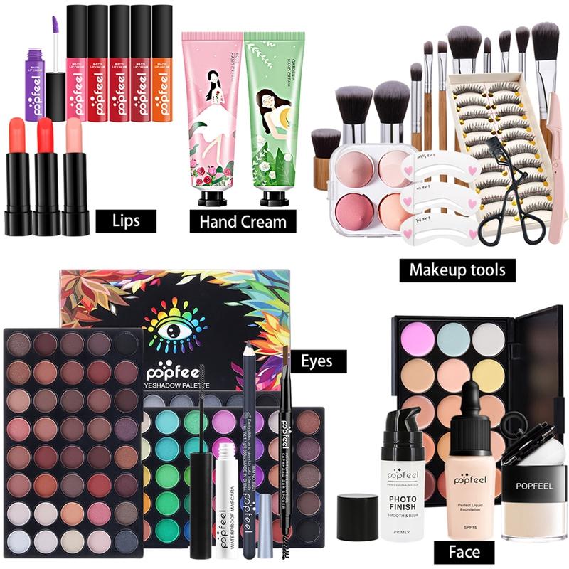 Makeup Gift Set, Face Eye Lip Hand Cosmetics With Matching Makeup Tools, Full Range Makeup Kits With Cosmetics Bag, Ideal Gift For, Perfect Gift for Girls