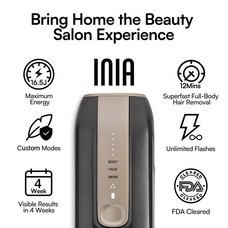 [Christmas Gift Exclusive] INIA FOND IPL At-Home Laser Hair Removal Device, Hair Root Elimination, 16.5J Energy, Custom Modes, Unlimited Flashes, FDA Cleared, 2-Year Warranty, for Women and Men, Perfect Gift Season Pick, Winter Gift