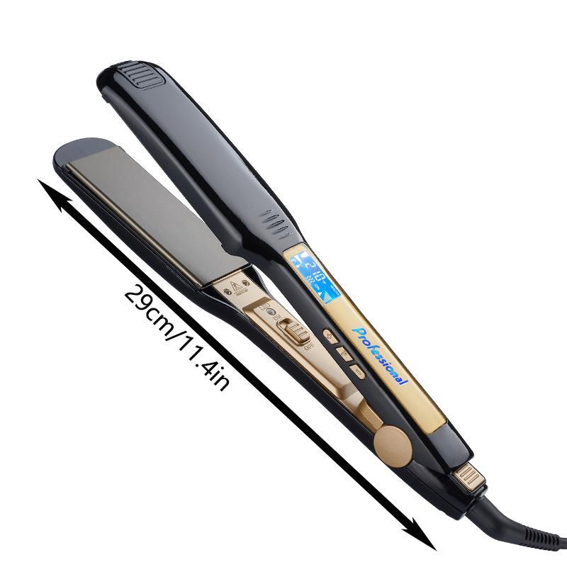 Professional Hair Straightening Flat Iron, Adjustable Temperature Dual Voltage Instant Heat Up Straightener, Hair Straightening Tool for Home & Salon Use