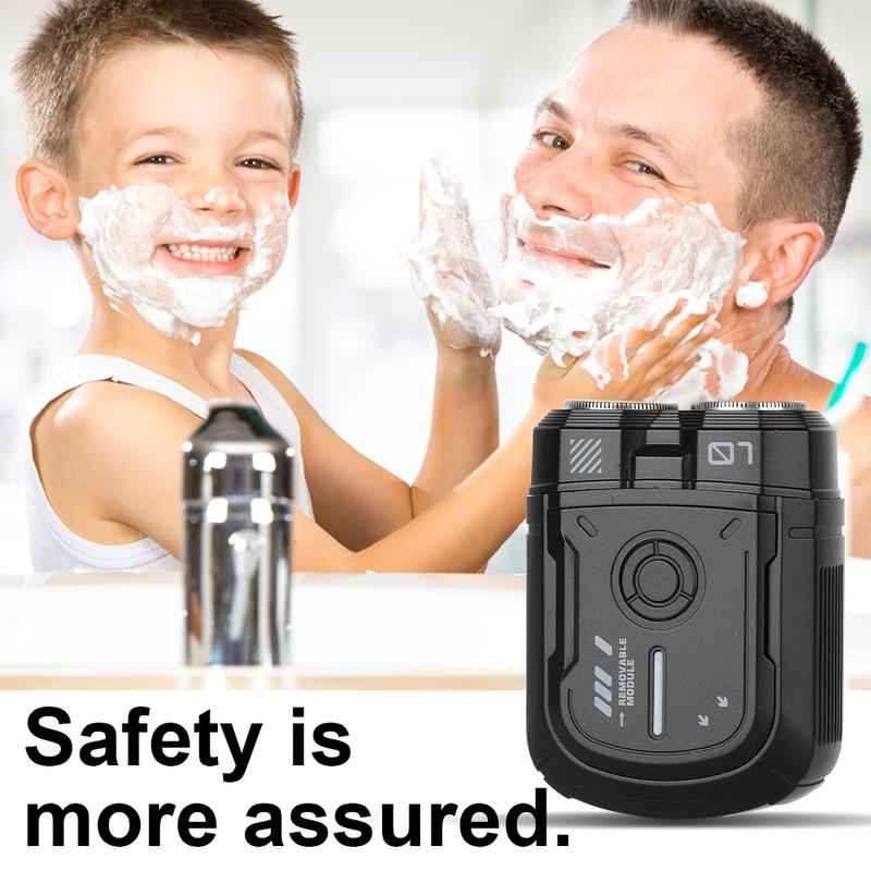 Double-Ring Blade Shaver with Magnetic Head, 3D Floating Design, IPX7 Waterproof for Men - Comfort