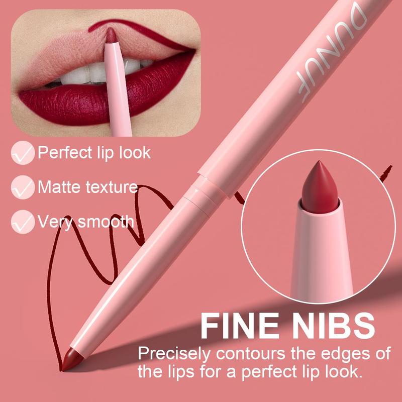 High Pigment Matte Lip Liner Pencil, 6 Counts set Long Lasting Waterproof Lip Liner, Easy Coloring Lipstick Pen, Suitable for All Occasions Lip Makeup, Lip Liners, Christmas Gift