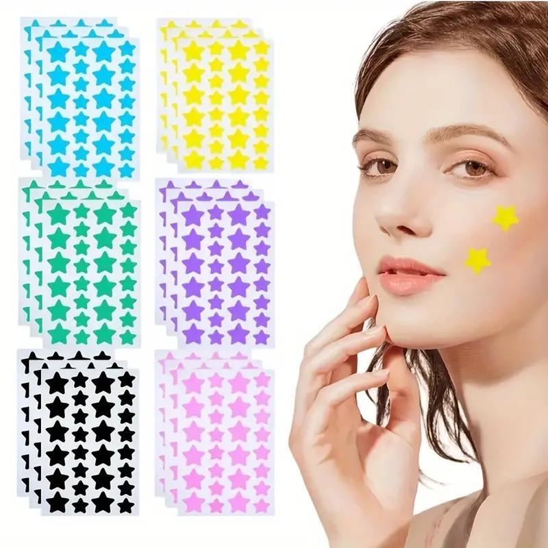 Cute Star Pattern Acne Patch, 12pcs Invisible Face Spot Pimple Patch, Beauty Skin Care Tool for Women & Men, Summer Essentials