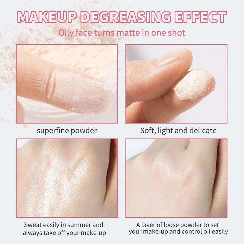 Long-lasting Matte Powder, 1 Box Oil Control Loose Powder, Face Makeup Setting Powder, Portable Makeup Accessories for Women