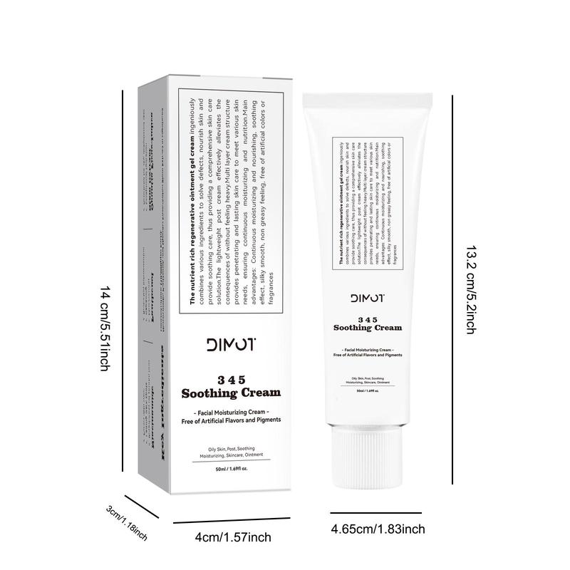 345 Relief Cream, Daily Face Moisturizer, Blemish Relief Care, Soothing Recovery & Moisture with Niacinamide, Panthenol, for All Skin Types