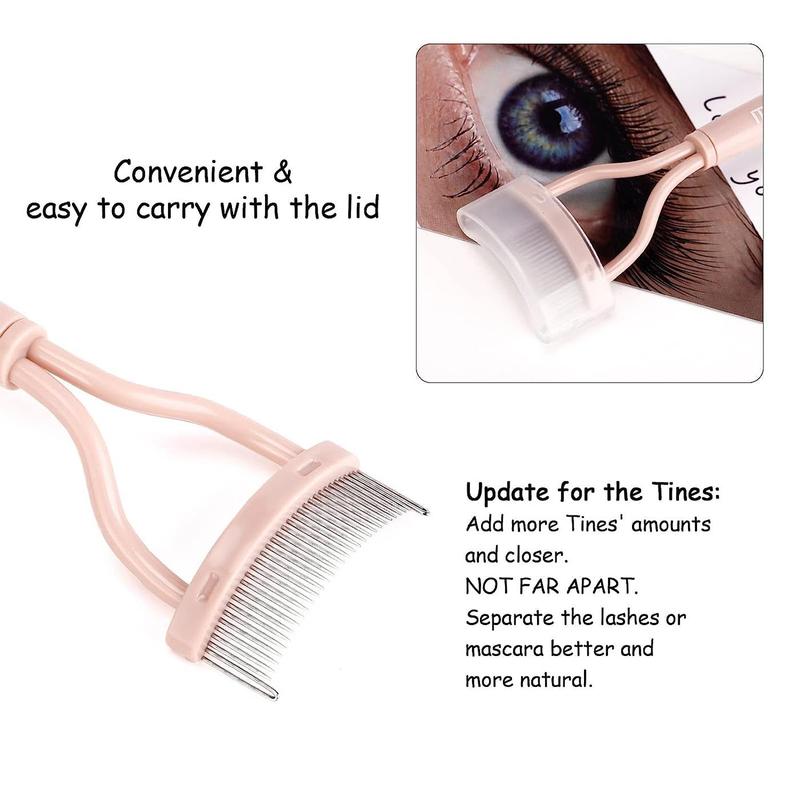 Portable Eyelash Comb, Xmas Foldable Semi-arc Steel Needle Eyelash Comb, Beauty Makeup Tool For Women Girls, Christmas Gift