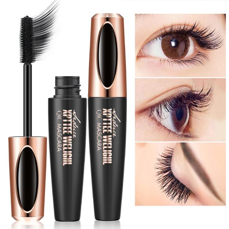 Waterproof 4D Eyelash Lengthening Mascara, 1 Count Long Lasting Quick Drying Sweat Proof Eyelash Extensions Volume Building Mascara, Professional Eye Enhancement Makeup Products