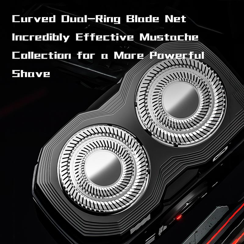 Double-Ring Blade Shaver with Magnetic Head, 3D Floating Design, IPX7 Waterproof for Men - Comfort