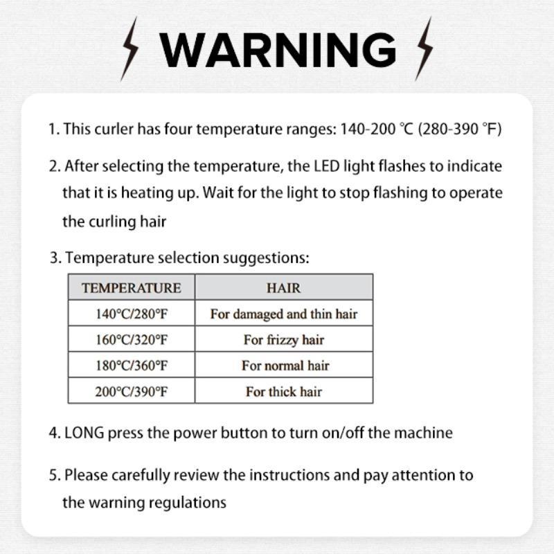 Heated Hair Curling Iron, Automatic Heating Curling Iron, Professional Hair Styling Tools for Home & Salon Use, Personal Care Appliances, for Beach Waves, Hair Curls Wand, Back to School