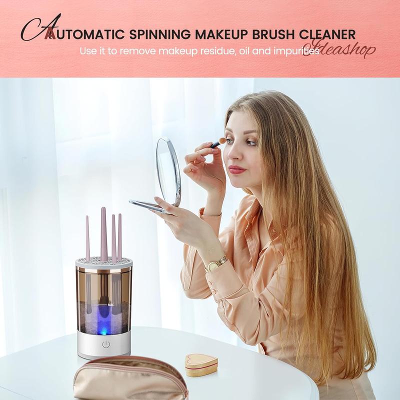 Electric Makeup Brush Cleaner, Automatic Spinning Brushly Pro Makeup & Cosmestic Brush Cleaner, Deep and Gentle Cleaning Brush Blender for All Size Beauty Makeup Brushes, Gift for Women Wife