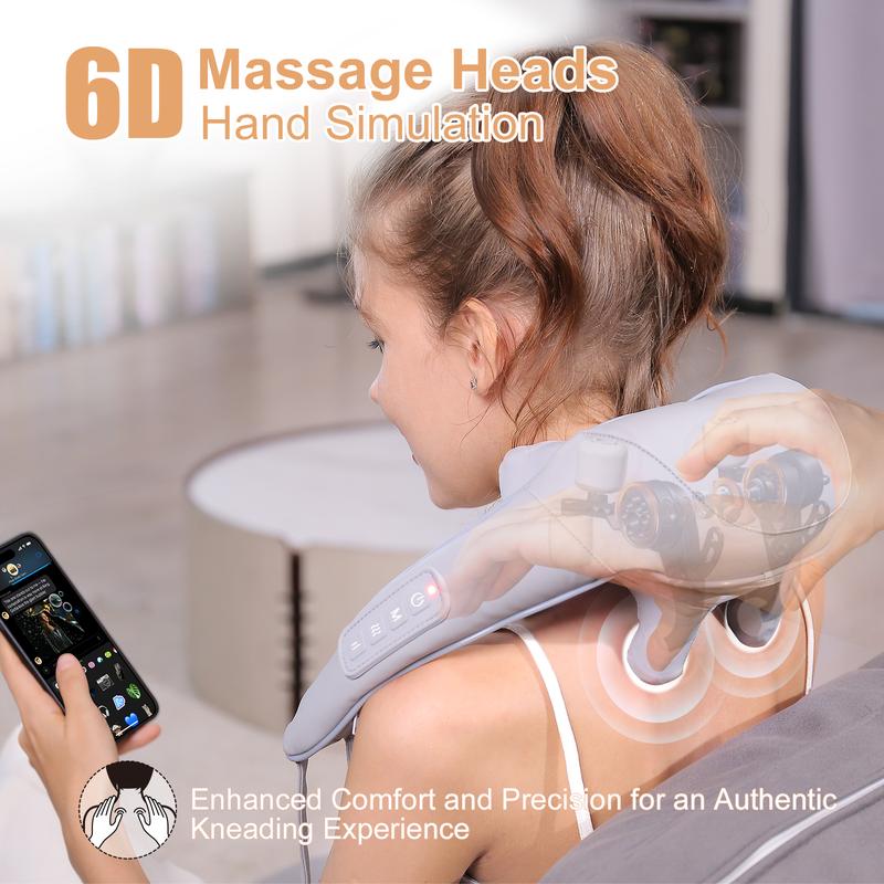 neck and shoulder massage shawl massagers with Heat - Deep Tissue 6D Kneading Pillow, Foot, Legs,Body - Relieve Muscle Pain Mothers day gift