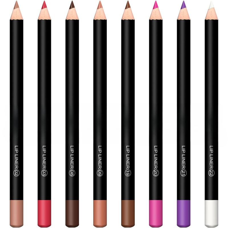 Lip Liner, Waterproof Matte Long Lasting Lip Pencil (Color 08, 1 Count (Pack of 1))