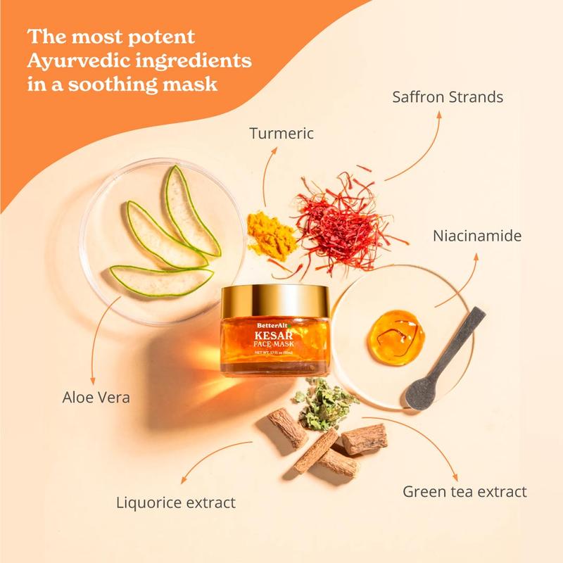 Turmeric Kesar Face Mask for Glowing Skin | With Niacinamide, Aloe Vera, Green Tea | For Intense Skin Hydration, Daily Skincare