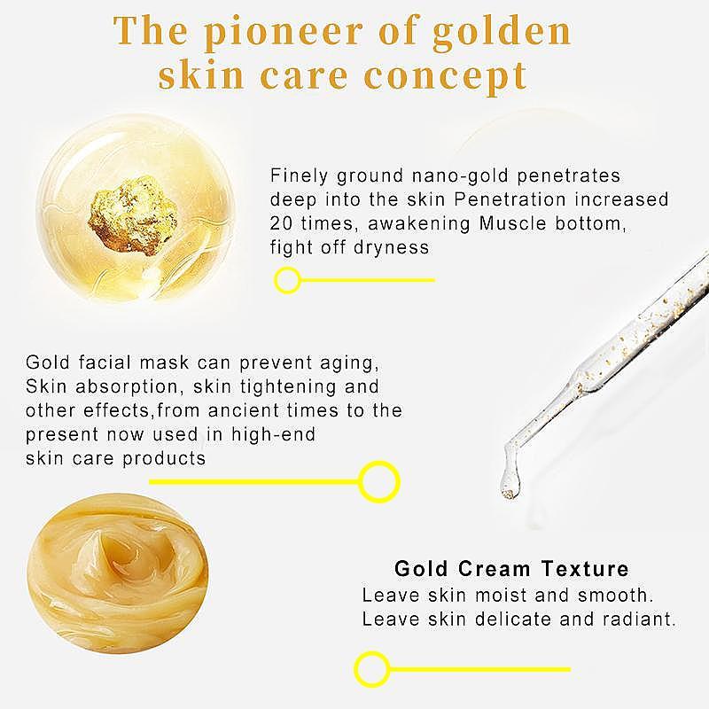 98.4% Gold Mask for Skin Moisturizing and Deep Cleansing - Tear-Off Mask with Gold Foil Facial Skincare