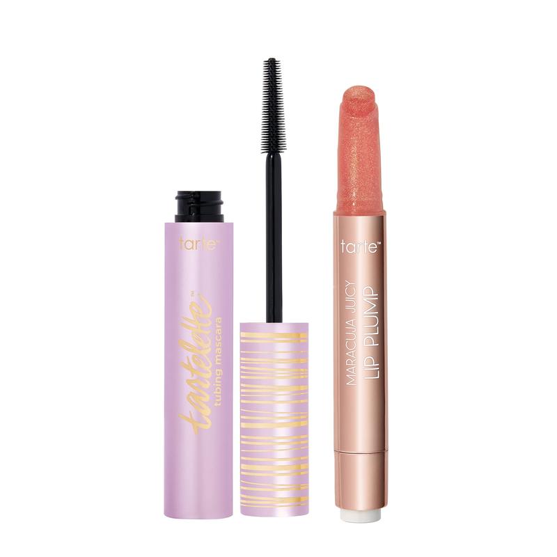 tarte viral shimmer glass lip plump & tubing mascara duo