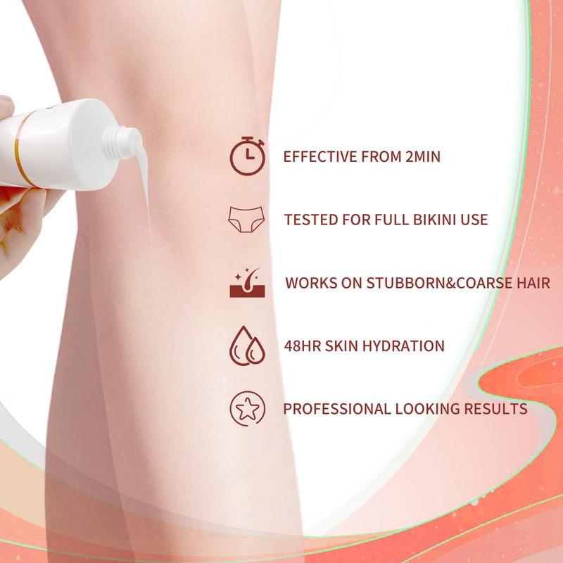 Hapsode Hair Removal Cream for Women & Men Painless Bikini Hair Removal Gel Hair Removal Lotion for Unwanted Hair, All Skin Types 120ml   4.06oz