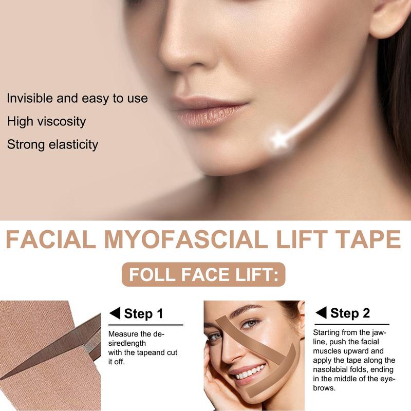 Facial Lift Tape, 1 Count Soft & Comfortable Facial Lifting & Firming Tape for Christmas Gift, High Elasticity Tape for Face & Neck Area