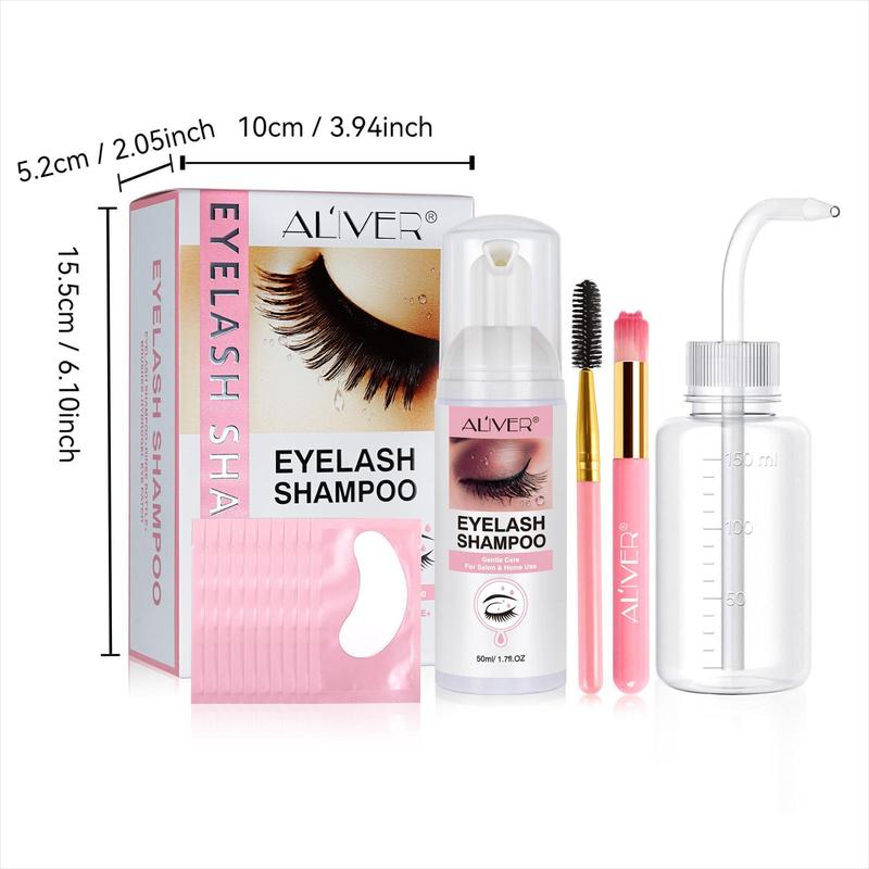 Eyelash Shampoo & Sprayer & Eyelash Brush & Cleaning Brush & Eye Stickers, 1 Set Eyelash Cleaning Tool, Eye Makeup Remover for Salon & Home Use