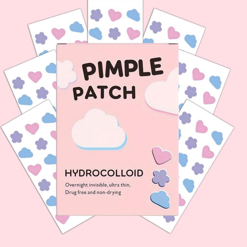 Heart & Cloud Shaped Pimple Patch, 144pcs set Hydrocolloid Face Acne Cover Sticker, Facial Skin Care Product for Women & Men