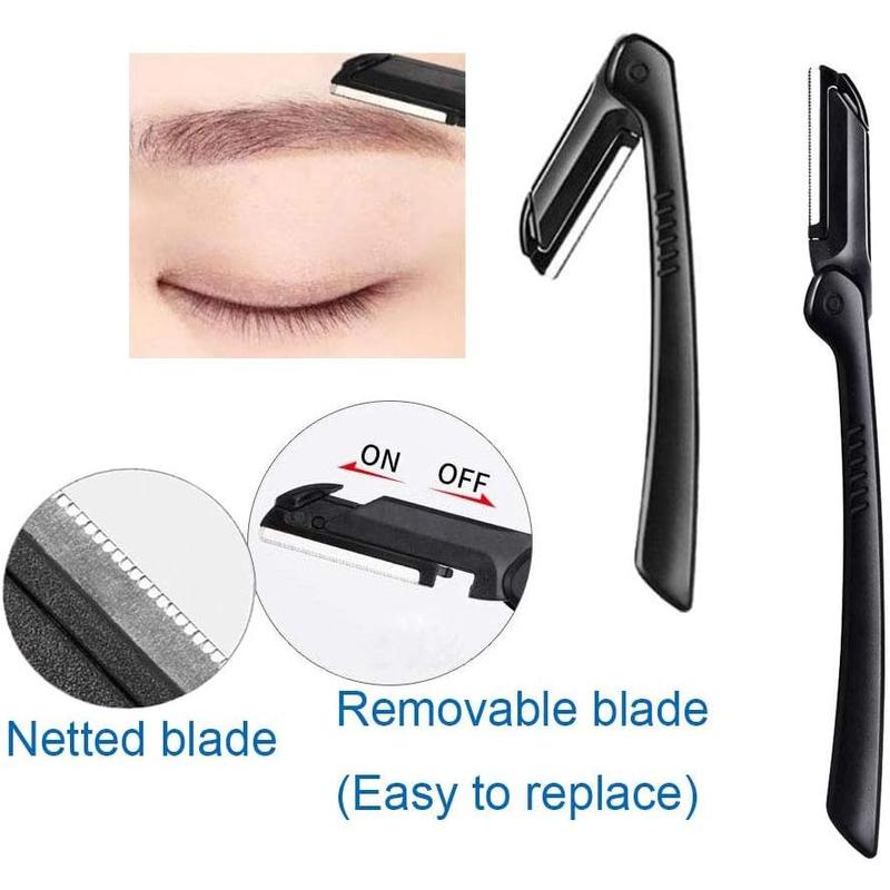 Eyebrow Razor, 5-in-1 Eyebrow Kit, Professional Eyebrow Grooming Set, Eyebrow Trimmer Set for Women and Men, Including Brow Razors Trimmer, Brush, Eyebrow Scissors, Slant Tweezers