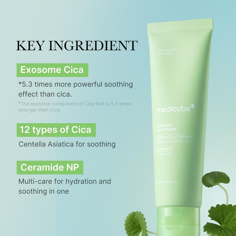 [Official Shop] Exosome Cica Cream | Hydrating & Soothing Cream with Exosome Cica and Ceramides Lightweight Moisturizer Moisturizing Skincare