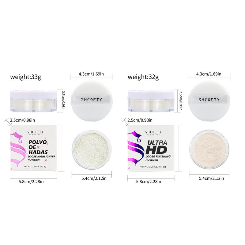 Long-lasting Matte Powder, 1 Box Oil Control Loose Powder, Face Makeup Setting Powder, Portable Makeup Accessories for Women