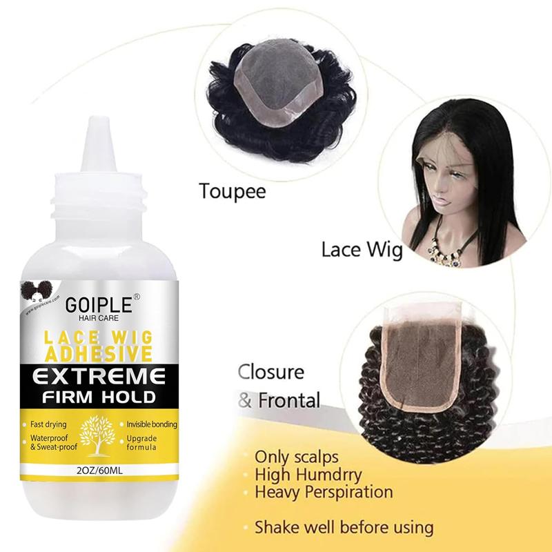 Wig Glue Hair Glue Lace Glue Waterproof Lace Front Glue Fast Dry Strong Hold Transparent Lace Adhesive for Hair Replacement 2OZ Haircare