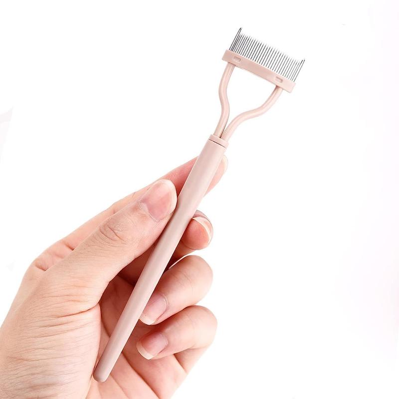 Portable Eyelash Comb, Xmas Foldable Semi-arc Steel Needle Eyelash Comb, Beauty Makeup Tool For Women Girls, Christmas Gift