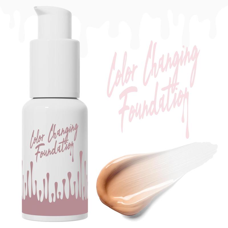 Color Changing Foundation, Long Lasting Liquid Foundation, Moisturizing Full Coverage Flawless Makeup Cream, Makeup Product for Women & Girls, Christmas Gift