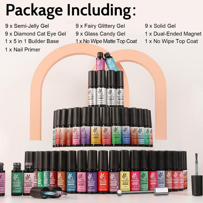 NailCare Gel Nail Polish Kit, 50pcs set Soak off UV Gel LED Lamp Nail Art Gel, Nail Art & Nail Polish for Home Salon Nail Art Design, Women Girls Gift