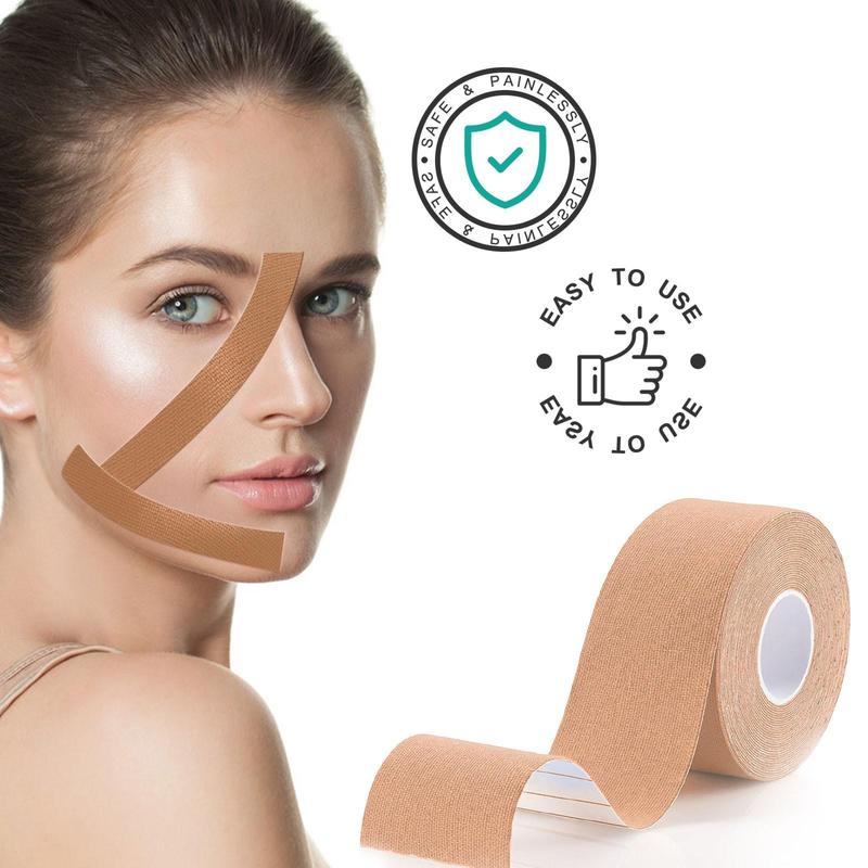 Facial Lift Tape, Breathable Waterproof Facial Lifting Tape, High Elasticity and Hypoallergenic Tape for Face & Neck Area, Skin Care Tool for Women, Christmas Gift