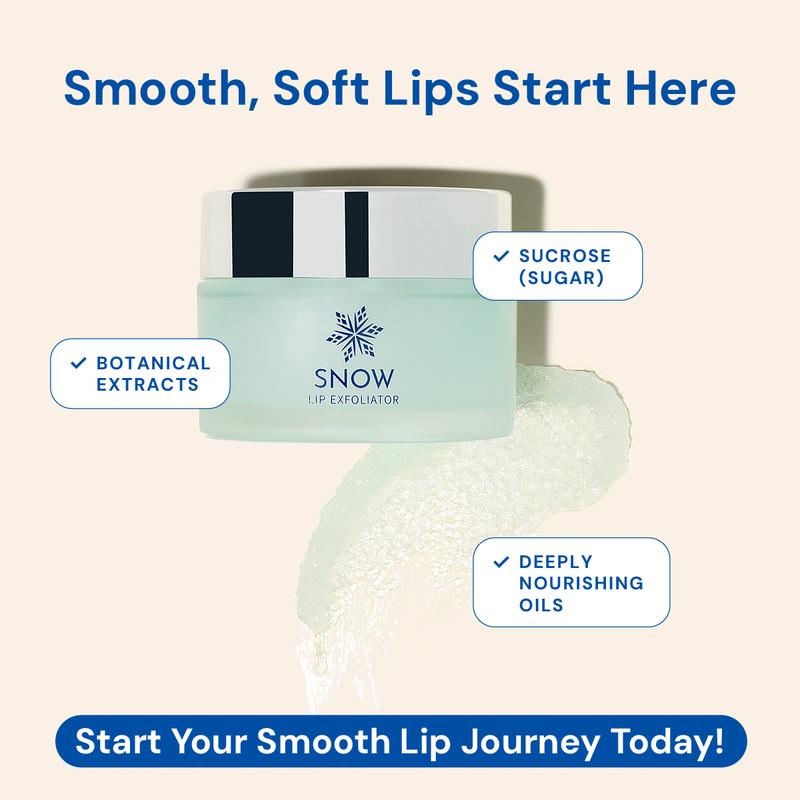 SNOW Lip Exfoliating Sugar Scrub | Lip Scrub Exfoliator for Plump & Soft Lips | Moisturize Dry Lips | Lip Care Scrub | Lavender & Mint