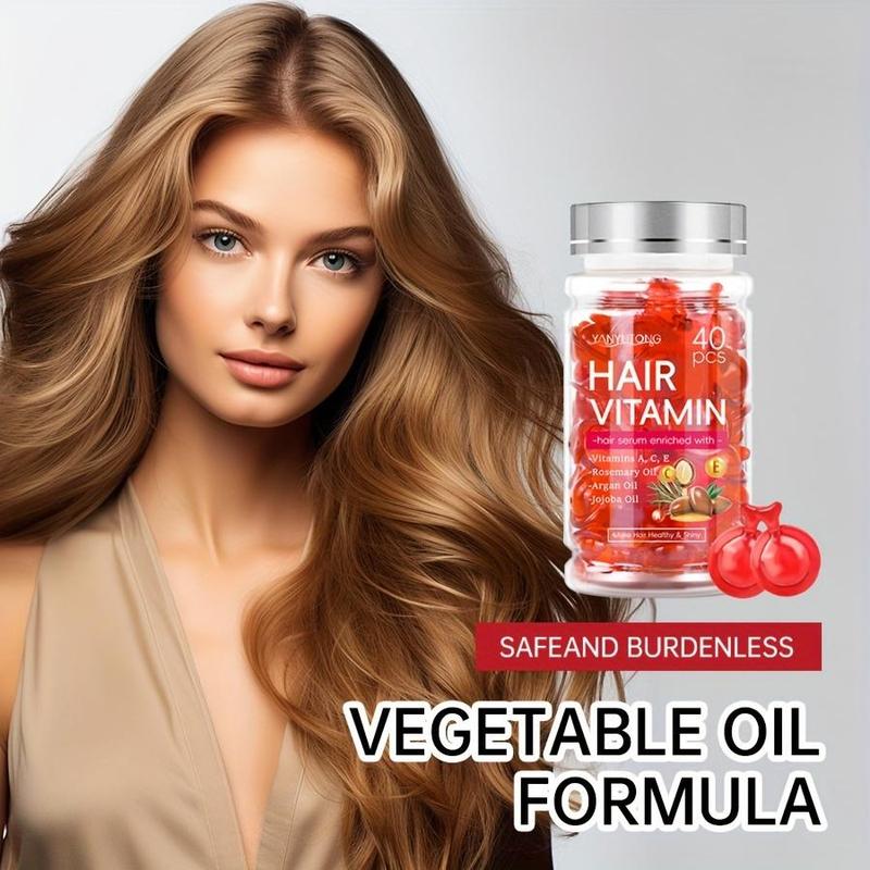 Hair Vitamin Capsule, 1 Box Hair Vitamin Oil Capsule with Rosemary Oil, Moisturizing Smoothing Hair Care Vitamin Capsule, Hair Care Product for Women & Men