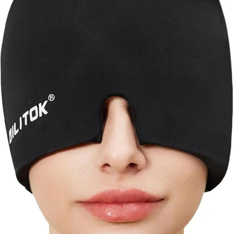 Headache Relief Cap for Migraine Relief, Tension, One Size Fits All Headache Cap with Reusable Ice Gel Pack for Puffy Eyes, Stress Relief Mask