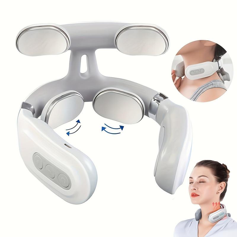 Portable 4-head Neck Protector, Rechargeable Heating Neck Massager, Multi-functional Vibration Massage Tool for Shoulder & Neck