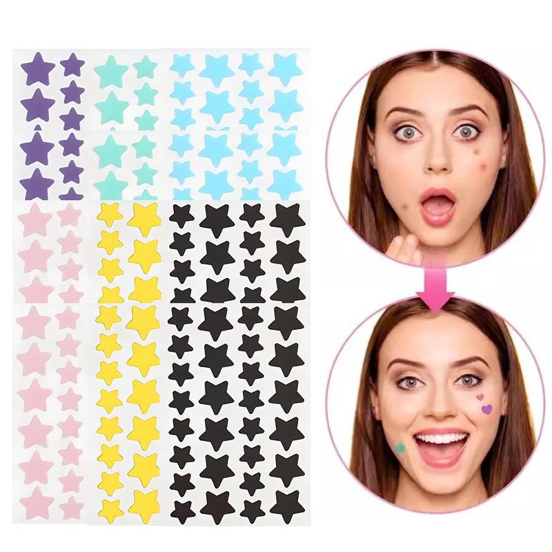 Cute Star Pattern Acne Patch, 12pcs Invisible Face Spot Pimple Patch, Beauty Skin Care Tool for Women & Men, Summer Essentials