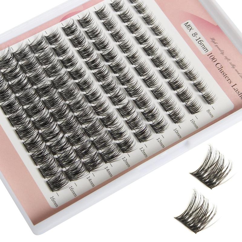 Christmas Mixed Individual Fake Lashes Clusters, 1 Set Individual DIY Eyelash Extensions Kit, Eye Makeup Products, DIY Wispy Synthetic Eye Lashes with C D Curl Type, Makeup Products, Christmas Gift