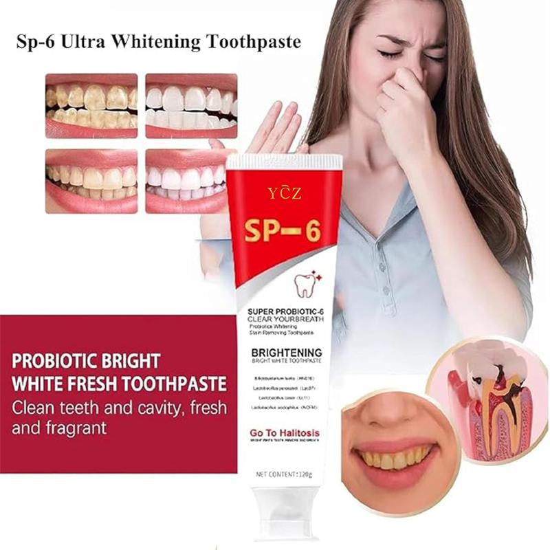 (3 Counts for Only 14.58$) Sp-6 Probiotics Whitening Toothpaste, Brightening Fresh Breath, Stain Removing Healthy Teeth & Gums, Tartar, Teeth