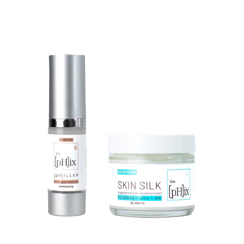 The pHix Wrinkle Less Bundle - Face & Neck Peptide Treatments - [pH]iller Peptide + Skin Silk Moisturizer Skincare Comfort - Tightening + Smoothing + Hydration + Lifting Skin Repair Moisture