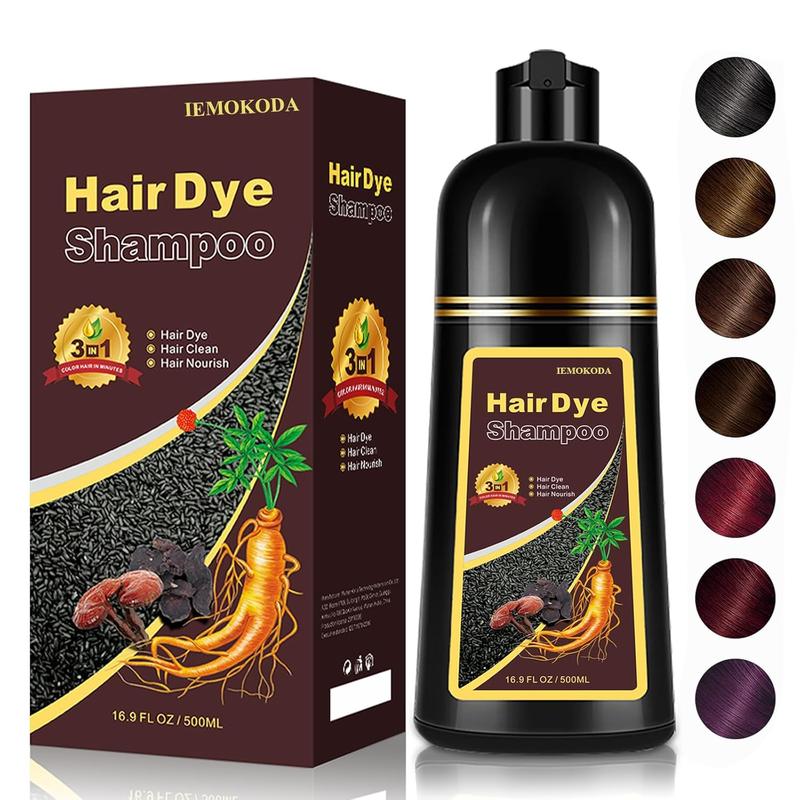 IEMOKODA Hair Dye Shampoo-Brown Hair Color SHampoo Instant 3-in-1 +99.99%Gray Hair Coverage-Herbal Ingredients-Multiple Colors Available Haircare Products