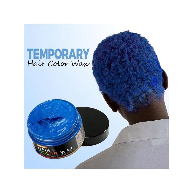 Temporary Hair Color Wax Long Lasting DIY Hair Color Cream  Easy To Wash Hair Dye Mud Safe For Skin And Hair Beard Colorant Styling Pomade For Daily Party Cosplay Men Women (Blue)