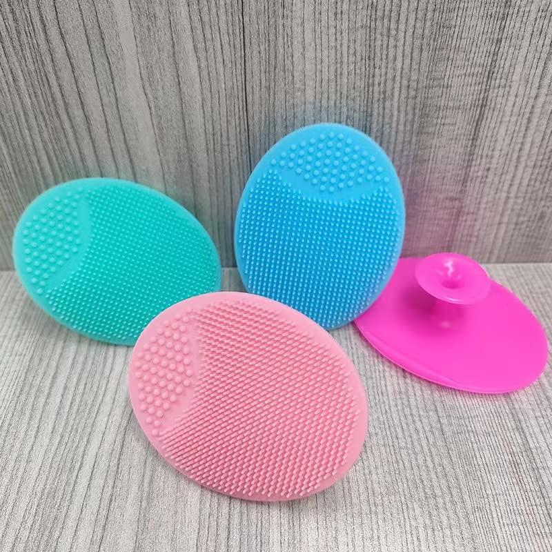 Face Scrubber, Facial Exfoliator, Face Scrub Brush, Soft Face Brush, Silicone Facial Cleansing Brush, Face Exfoliator Blackhead Acne Pore Cradle Cap Face Wash Brush for Deep Cleaning Skin Care 4 Pack