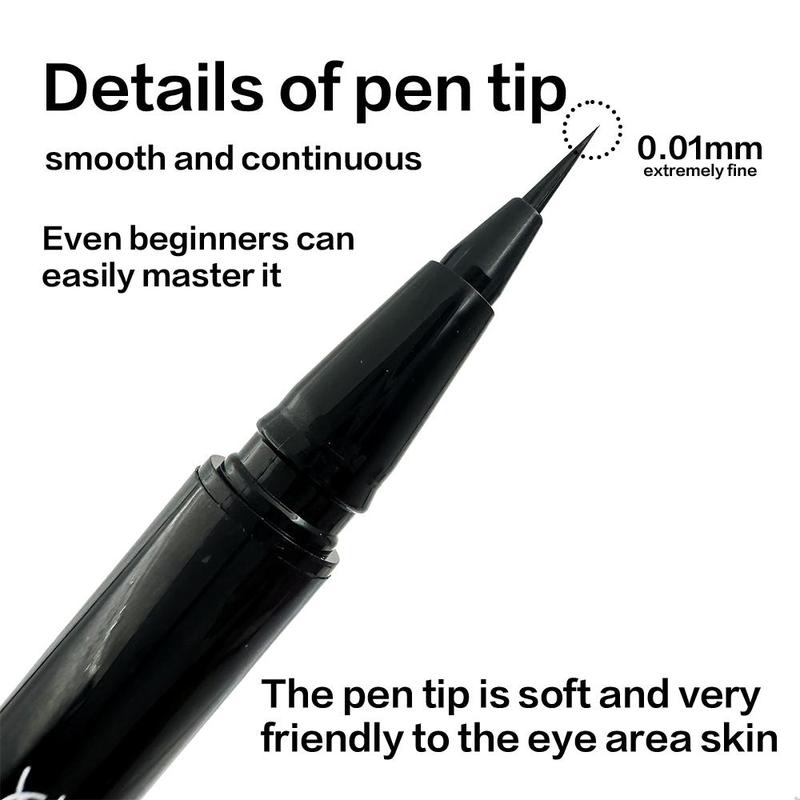 Waterproof Liquid Eyeliner, Long Lasting Eyeliner Pen, Quick Drying Eyeliner Pen with Precise Flexible Tip and Comfortable Grip, Easy to Apply for Eye Makeup, Professional Daily Makeup Accessories