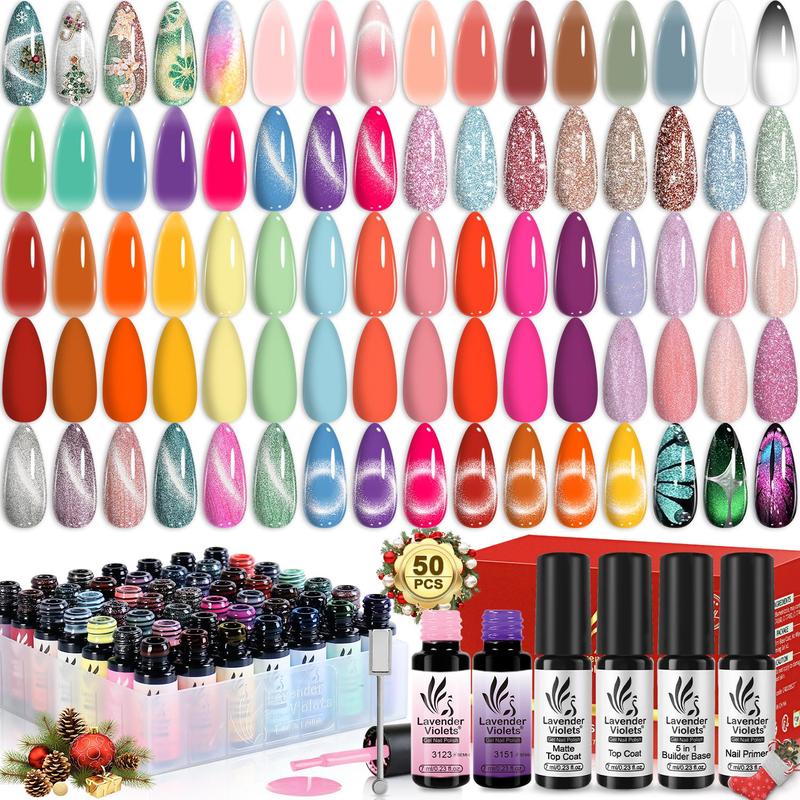 NailCare Gel Nail Polish Kit, 50pcs set Soak off UV Gel LED Lamp Nail Art Gel, Nail Art & Nail Polish for Home Salon Nail Art Design, Women Girls Gift