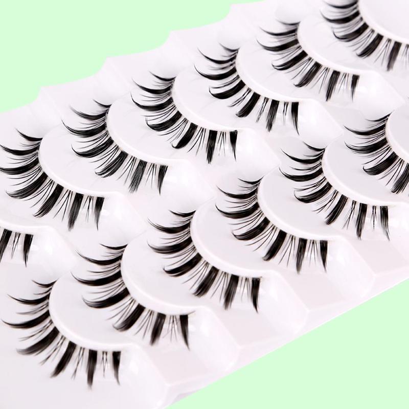 Summer Spring Manga Long Natural Look False Eyelashes Lash Extensions, 7 Pairs Natural Curling Eyelash Extensions, Falsies Eyelashes, Self-grafting Eyelash Strip, Lash Extension Kit, Christmas Gift