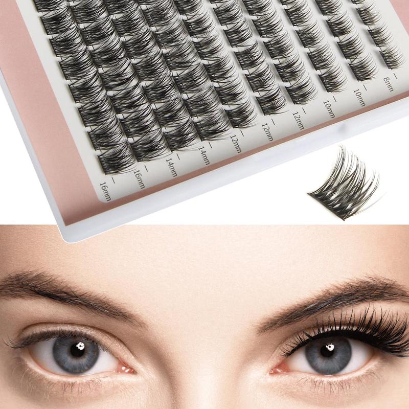 Christmas Mixed Individual Fake Lashes Clusters, 1 Set Individual DIY Eyelash Extensions Kit, Eye Makeup Products, DIY Wispy Synthetic Eye Lashes with C D Curl Type, Makeup Products, Christmas Gift