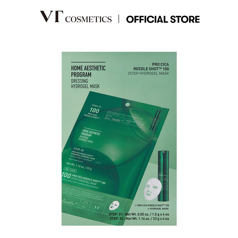 [Official VT Cosmetics] VT Reedle Shot 100 2-Step Hydrogel Mask 4EA | Exosome | Korean Overnight Melting Mask