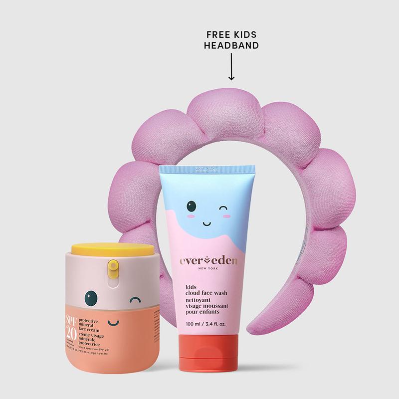 Evereden Kids Morning Duo - Cloud Face Wash & Mineral Face Cream - Safe Skincare for 4-in-1 Daily Protection - Gentle, Dermatologist-Tested Formula