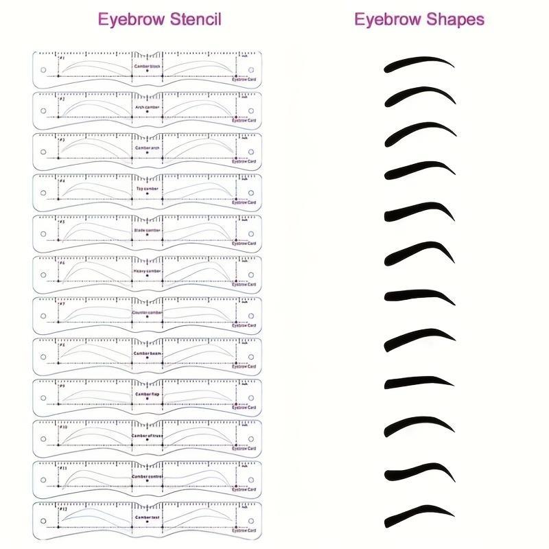 Reusable Silicone Eyebrow Templates with Head Band, 24pcs Adjustable Head Mount Eyebrow Stencils, Eye Brow Stamps, Eye Brow Makeup Tool Set for Women