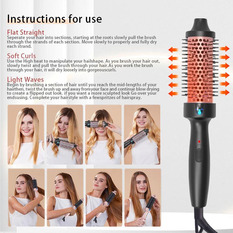 Negative Ion Hair Curler, 1 Box Hair Straightening Comb & Hair Curling Comb, Professional Hair Styling Tool for Home & Salon Use