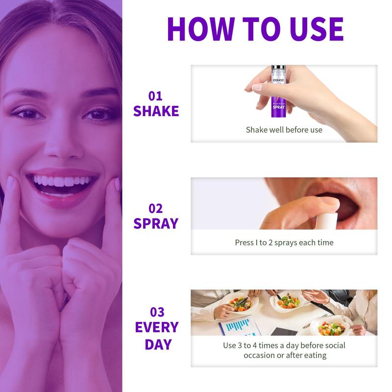 Portable Oral Spray, 2 Boxes Natural Extracts Mouth Freshening Spray, Oral Care Product for Men & Women, Daily Oral Care Product